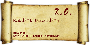 Kabók Osszián névjegykártya
